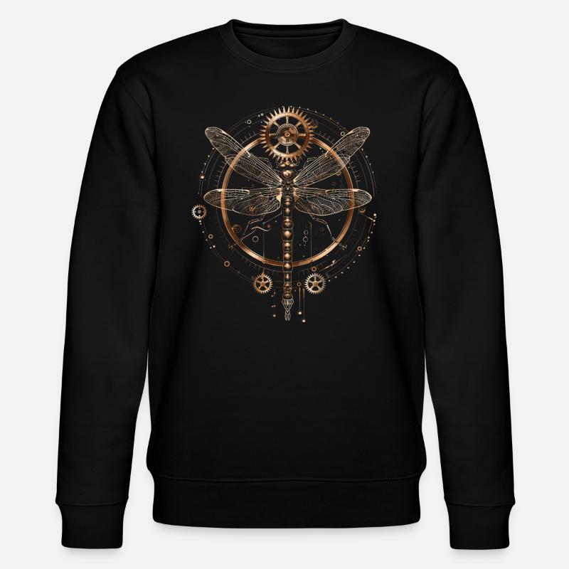 Steampunk-libelle - Stanley/Stella Unisex Bio-Sweatshirt CHANGER  - Schwarz