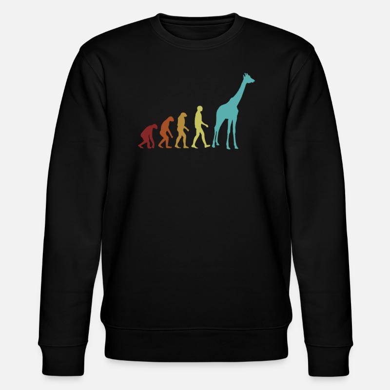 Giraffe Evolution Nubian African Giraffidae - Stanley/Stella CHANGER Unisex Organic Sweatshirt - black