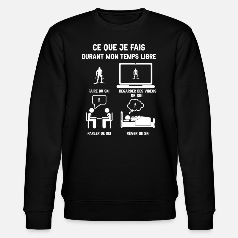 Freizeit Skifahren Humor - Stanley/Stella Unisex Bio-Sweatshirt CHANGER  - Schwarz