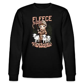 Schafhirte Schäferei Schafe Hirte - Stanley/Stella Unisex Bio-Sweatshirt CHANGER  - Schwarz - Vorne - Nik (191cm) & Marisol (170cm)