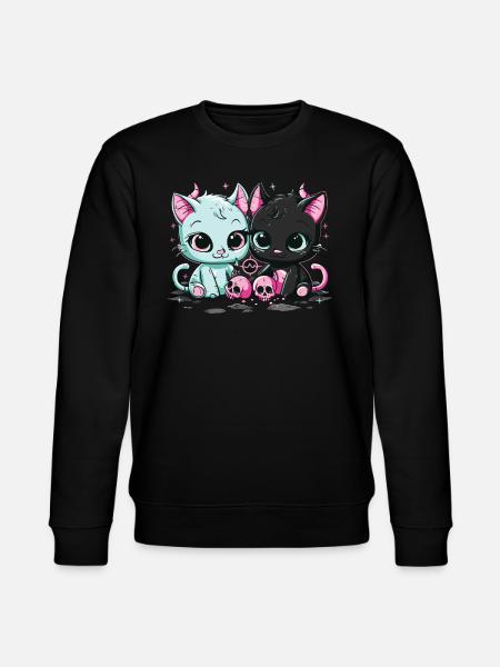 Kawaii Cat Pastel Goth Devilish - Stanley/Stella CHANGER Unisex Organic Sweatshirt - black