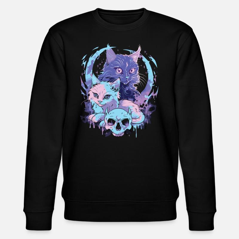 Kawaii Cat Pastel Goth Devilish - Stanley/Stella CHANGER Unisex Organic Sweatshirt - black