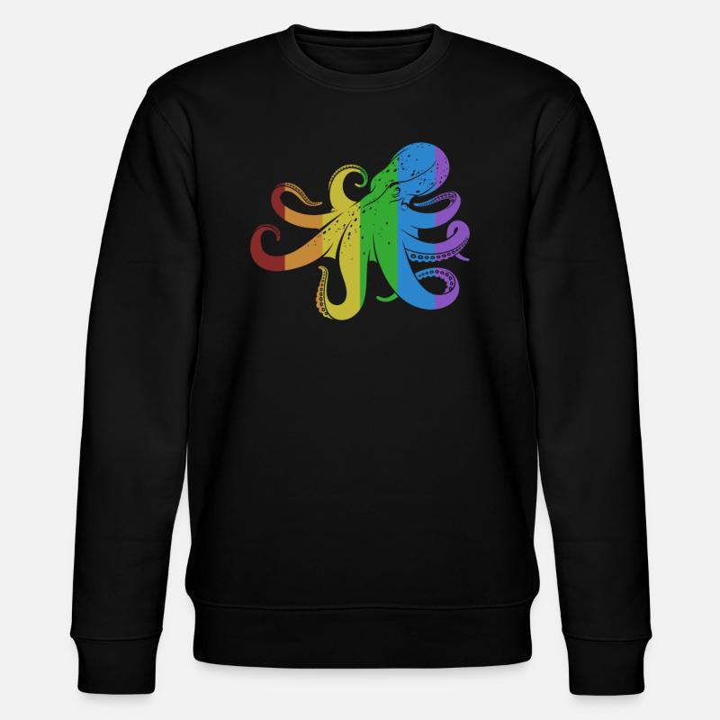 Pieuvre LGBT Arc-en-ciel Octopodes Octopoda - Sweat bio CHANGER Stanley/Stella Unisexe - noir