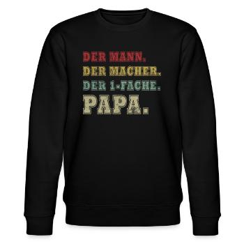 Bester Papa aller Zeiten 1 Kind Ehemann Papa - Stanley/Stella Unisex Bio-Sweatshirt CHANGER  - Schwarz - Vorne - Nik (191cm) & Marisol (170cm)