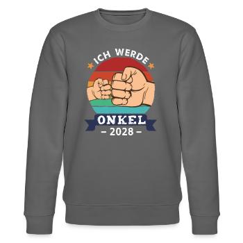 Ich werde Onkel 2028 - Stanley/Stella Unisex Bio-Sweatshirt CHANGER  - Burgunderrot - Vorne - Nik (191cm) & Marisol (170cm)