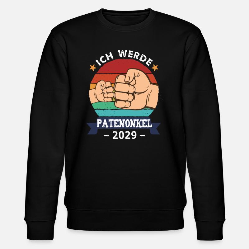 Ich werde Patenonkel 2029 Schwangerschaft - Stanley/Stella Unisex Bio-Sweatshirt CHANGER  - Schwarz