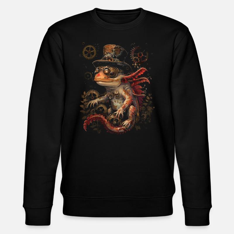Steampunk Axolotl - Stanley/Stella Unisex Bio-Sweatshirt CHANGER  - Schwarz