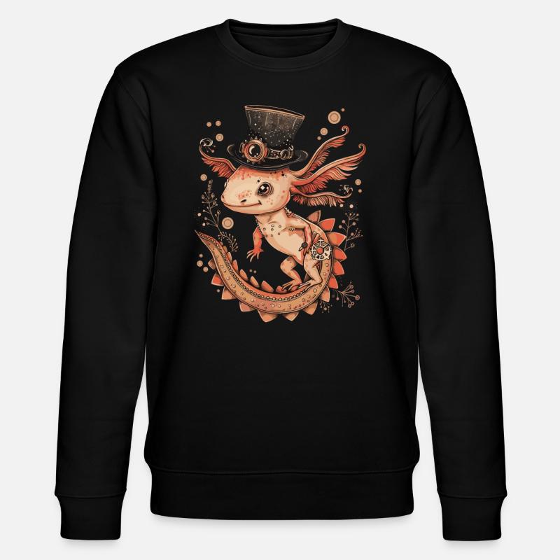 Steampunk Axolotl - Stanley/Stella Unisex Bio-Sweatshirt CHANGER  - Schwarz