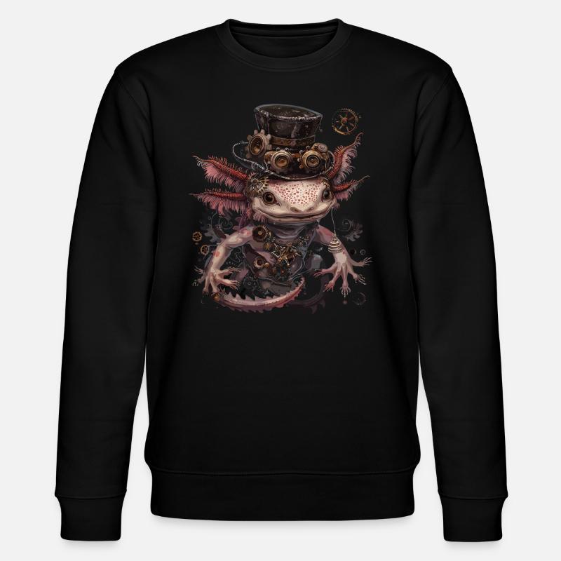 Steampunk Axolotl - Stanley/Stella Unisex Bio-Sweatshirt CHANGER  - Schwarz