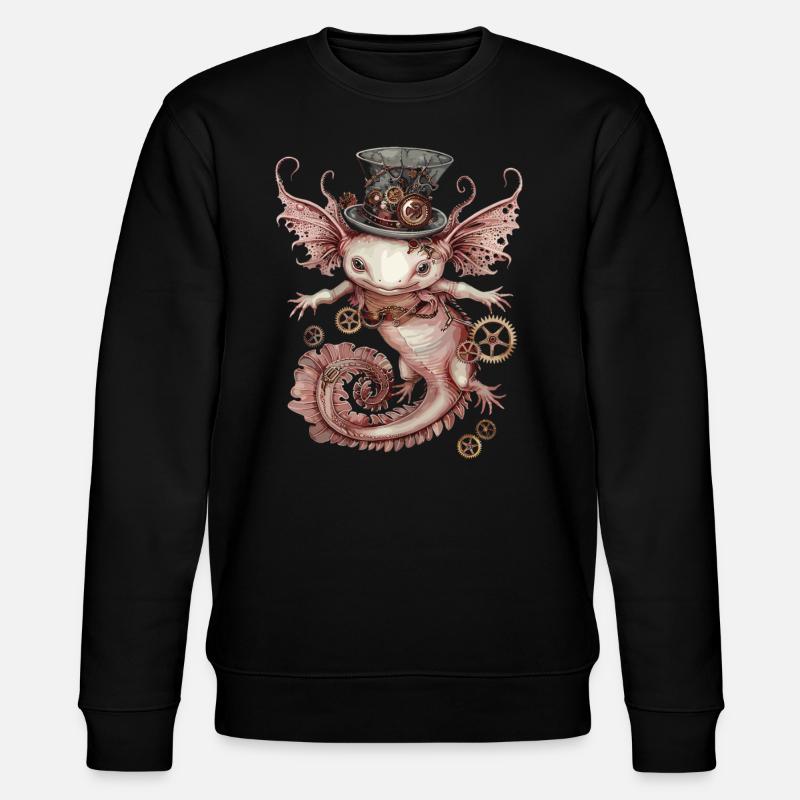 Steampunk Axolotl - Stanley/Stella Unisex Bio-Sweatshirt CHANGER  - Schwarz
