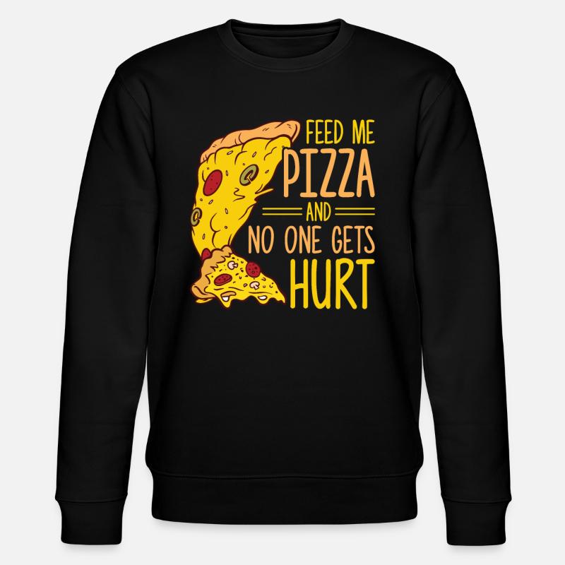 Witziger Pizza Spruch - Stanley/Stella Unisex Bio-Sweatshirt CHANGER - Schwarz