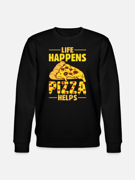 Funny pizza saying - Stanley/Stella CHANGER Unisex Organic Sweatshirt - black