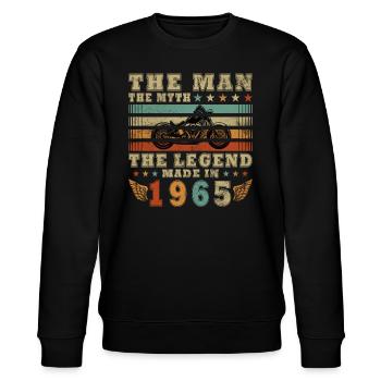 Légende du motard depuis 1965 - Sweat bio CHANGER Stanley/Stella Unisexe - noir - Devant - Nik (191cm) & Marisol (170cm)