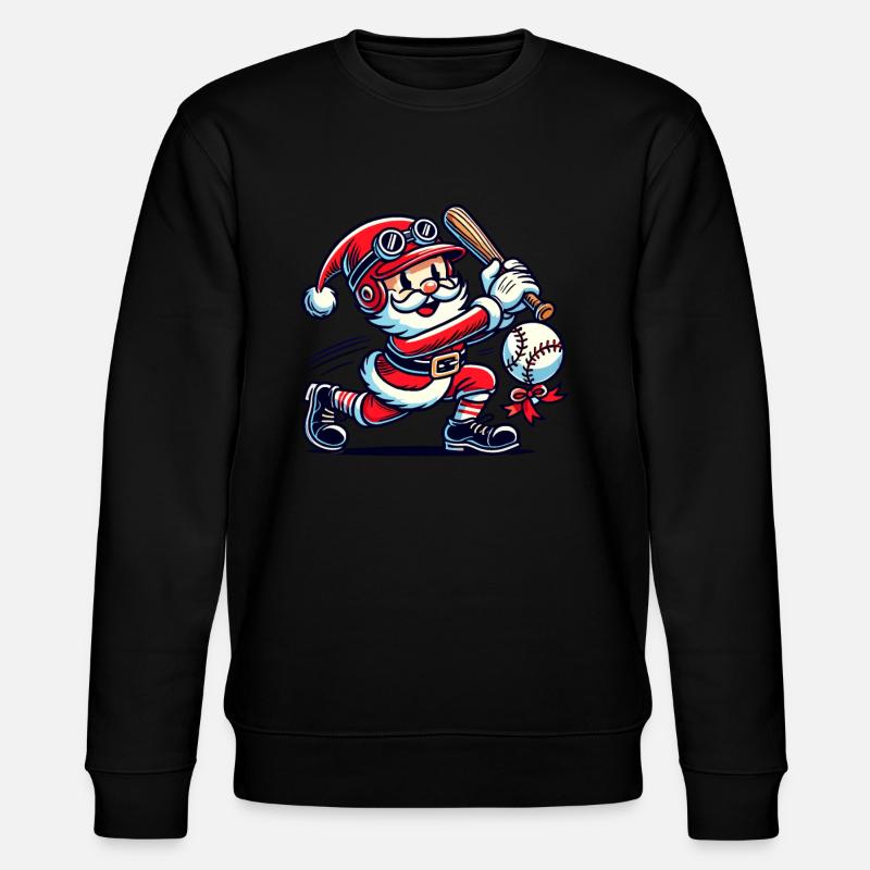 Weihnachtsmann Schwingt Baseballschläger - Stanley/Stella Unisex Bio-Sweatshirt CHANGER - Schwarz