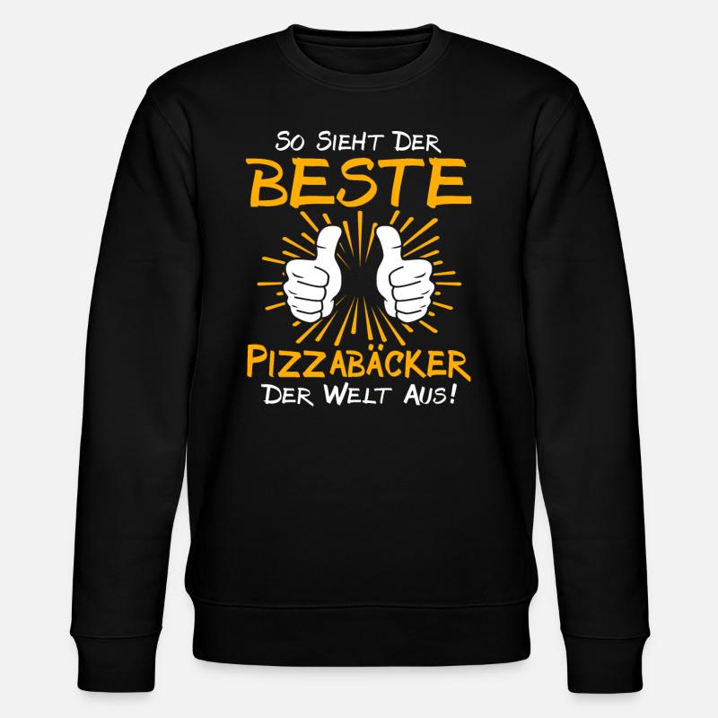 Pizza Maker Gift Idea - Stanley/Stella CHANGER Unisex Organic Sweatshirt - black
