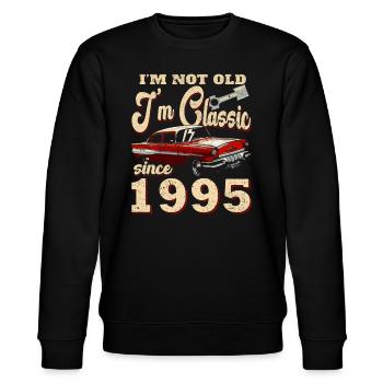 30ème Anniversaire Voiture Classique 1995 Millésime 1995 - Sweat bio CHANGER Stanley/Stella Unisexe - noir - Devant - Nik (191cm) & Marisol (170cm)