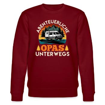 Camping ABENTEUERLICHE OPAS UNTERWEGS Lustiges - Stanley/Stella Unisex Bio-Sweatshirt CHANGER  - Burgunderrot - Vorne - Nik (191cm) & Marisol (170cm)