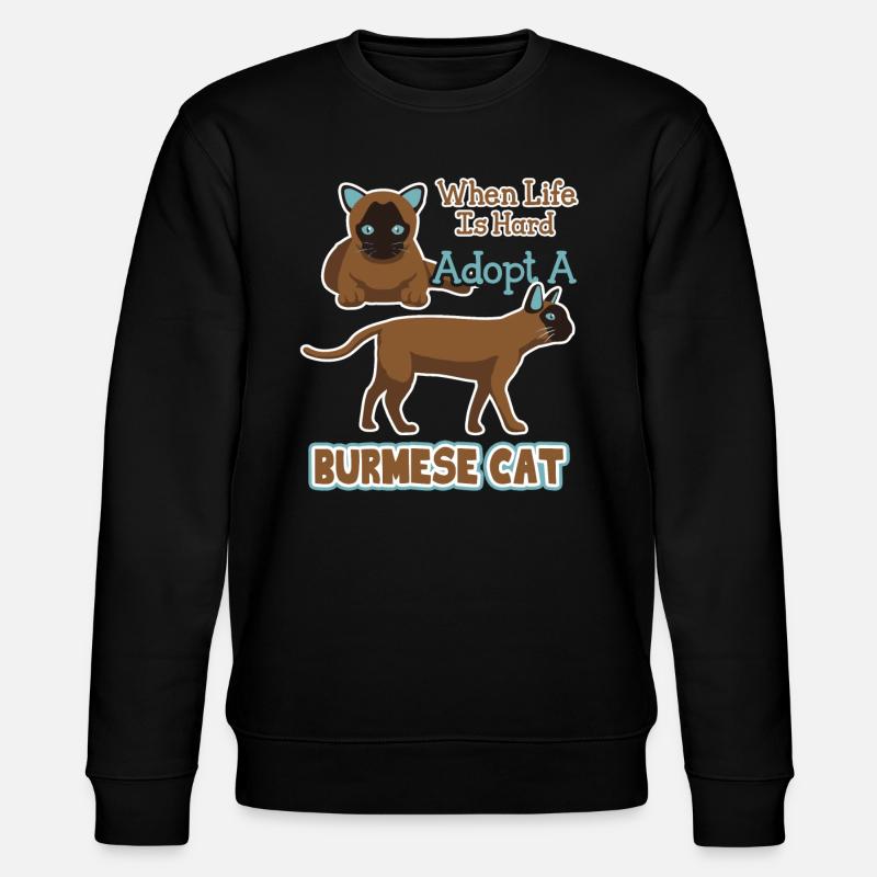 Adopt A Burmese Cat - Stanley/Stella CHANGER Unisex Organic Sweatshirt - black