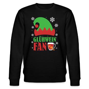 GLÜHWEIN FAN Glühweinstand Elfen Lustiges - Stanley/Stella Unisex Bio-Sweatshirt CHANGER  - Schwarz - Vorne - Nik (191cm) & Marisol (170cm)