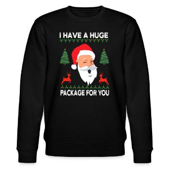Weihnachtsmann geschenk für dich - Stanley/Stella Unisex Bio-Sweatshirt CHANGER  - Schwarz - Vorne - Nik (191cm) & Marisol (170cm)