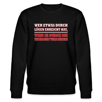 Business Erfolgsspruch Geschäftsmann success - Stanley/Stella Unisex Bio-Sweatshirt CHANGER  - Schwarz - Vorne - Nik (191cm) & Marisol (170cm)