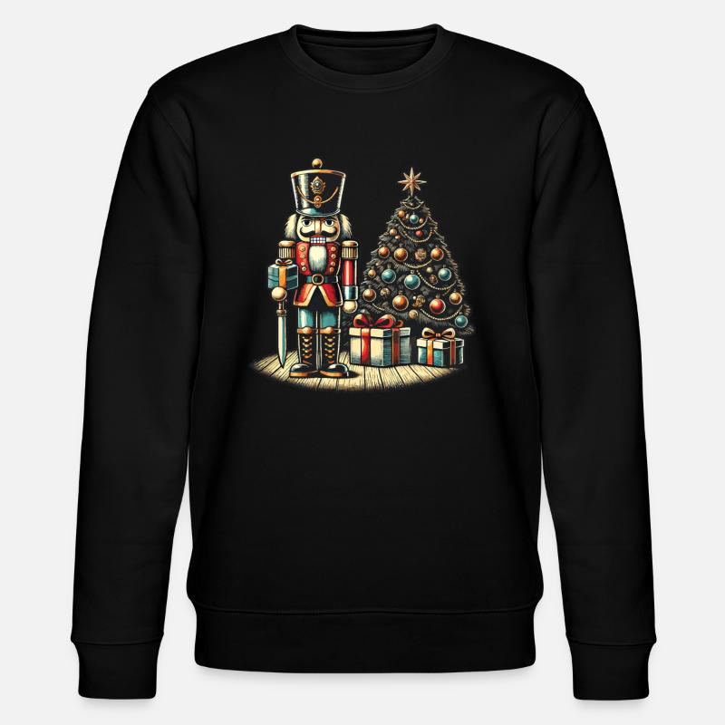 Nutcracker and Christmas Tree Art - Stanley/Stella CHANGER Unisex Organic Sweatshirt - black