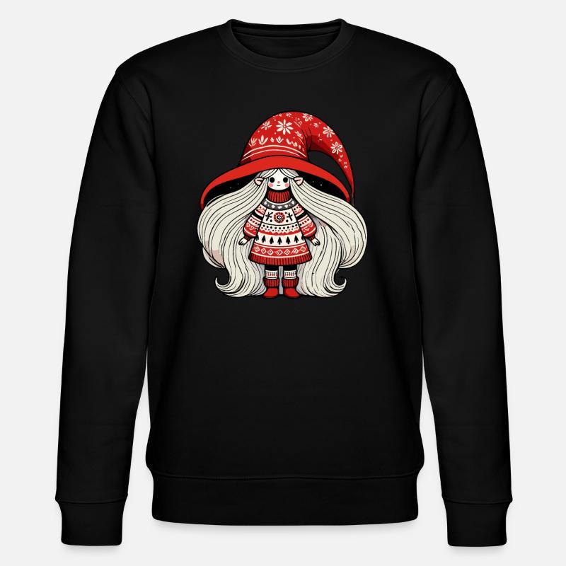 Weihnachtswichtel im Skandinavischen Stil - Stanley/Stella Unisex Bio-Sweatshirt CHANGER  - Schwarz