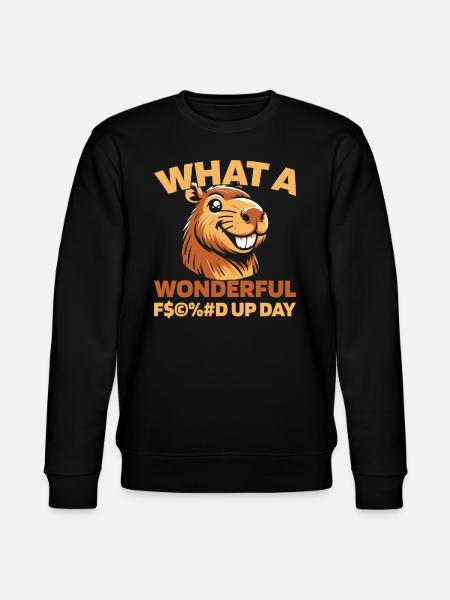 Capybara Wasserschwein Fucked Up Day - Stanley/Stella CHANGER Unisex Organic Sweatshirt - black
