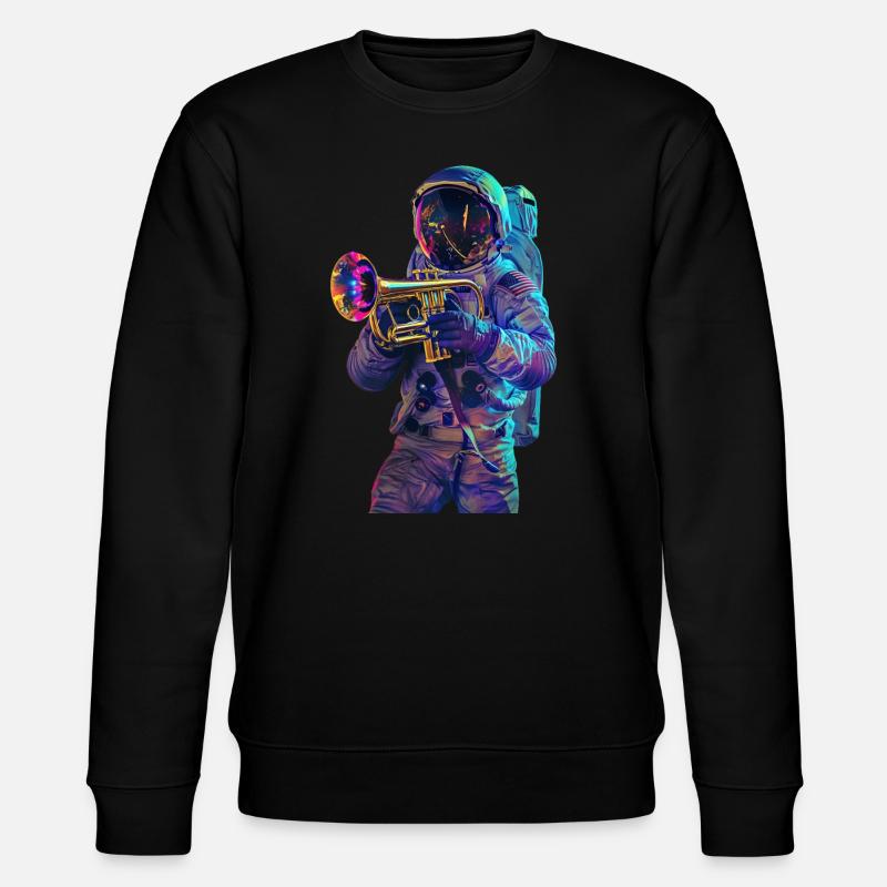 Astronaut Trompete - Stanley/Stella Unisex Bio-Sweatshirt CHANGER  - Schwarz
