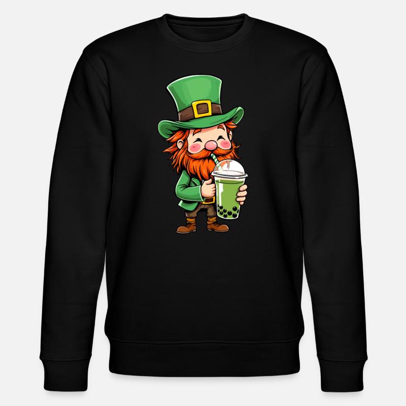 Leprechaun Bubble Tea Saint-Patrick - Sweat bio CHANGER Stanley/Stella Unisexe - noir