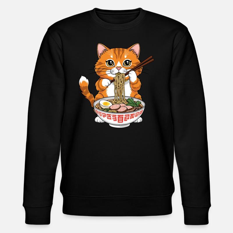 Cat Ramen - Stanley/Stella Unisex Bio-Sweatshirt CHANGER  - Schwarz
