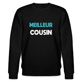 Bestes Cousin-Geschenk Cousine - Stanley/Stella Unisex Bio-Sweatshirt CHANGER  - Schwarz - Vorne - Nik (191cm) & Marisol (170cm)