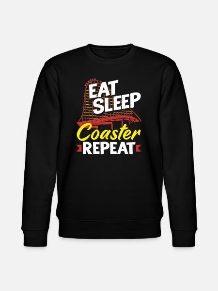 Roller coaster eat sleep repeat - Stanley/Stella CHANGER Unisex Organic Sweatshirt - black