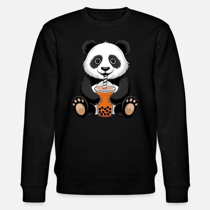 Pandabär Boba Tea - Stanley/Stella Unisex Bio-Sweatshirt CHANGER  - Schwarz
