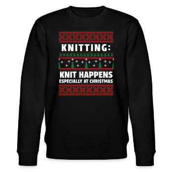 Knitwear Outfit Merry Christmas! Funny Knitting - Stanley/Stella CHANGER Unisex Organic Sweatshirt - black - Front - Nik (191cm) & Marisol (170cm)