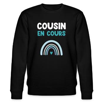 cousin en cours arc-en-ciel cadeau cousin - Sweat bio CHANGER Stanley/Stella Unisexe - noir - Devant - Nik (191cm) & Marisol (170cm)