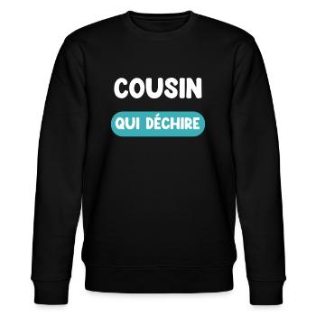 cousin qui déchire cadeau cousin cadeau cousin - Sweat bio CHANGER Stanley/Stella Unisexe - noir - Devant - Nik (191cm) & Marisol (170cm)