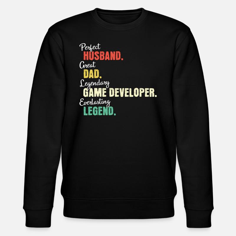 Game Developer Dad - Stanley/Stella CHANGER Unisex Organic Sweatshirt - black