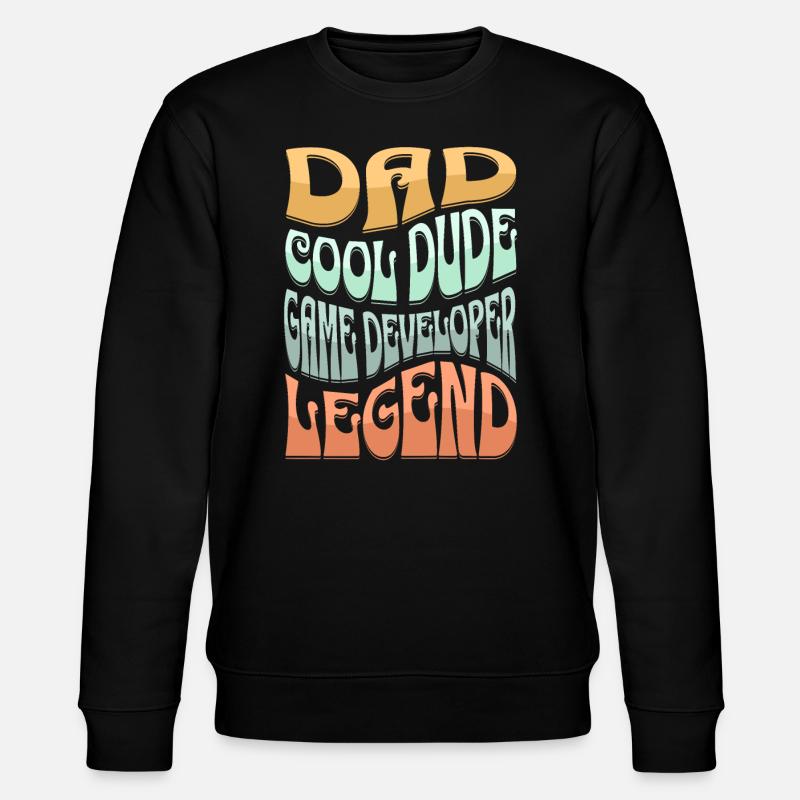 Dad Game Developer - Stanley/Stella CHANGER Unisex Organic Sweatshirt - black