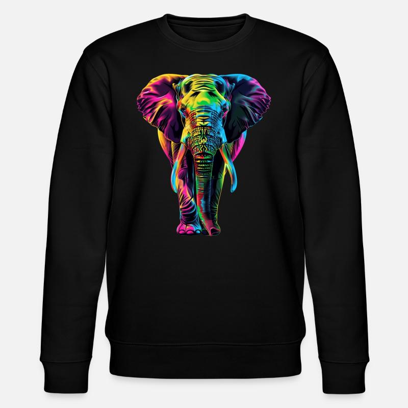 Elefant - Stanley/Stella Unisex Bio-Sweatshirt CHANGER  - Schwarz