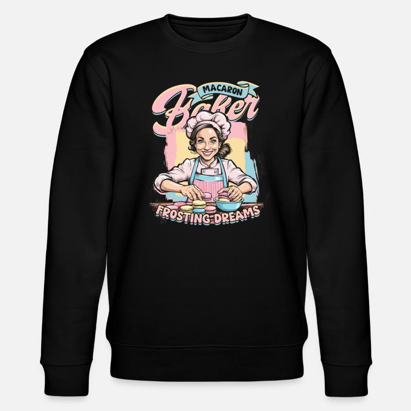 Macaron Macaron Baker Patissier - Stanley/Stella CHANGER Unisex Organic Sweatshirt - black