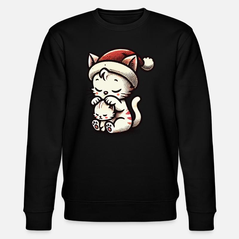 Chats mignons Noël avec chapeau - Sweat bio CHANGER Stanley/Stella Unisexe - noir