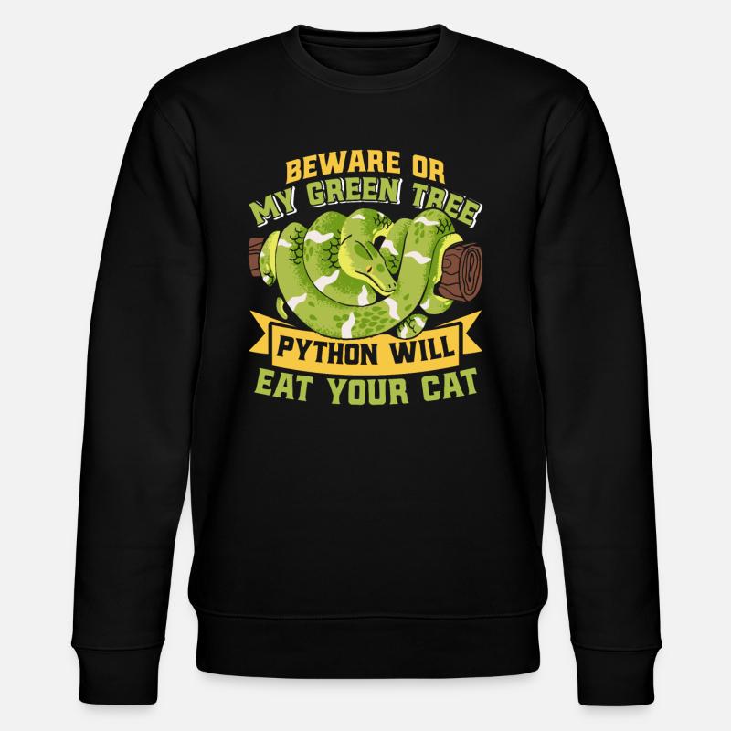 Green Tree Python - Stanley/Stella CHANGER Unisex Organic Sweatshirt - black