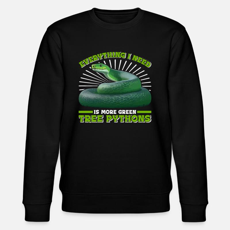 Green Tree Python - Stanley/Stella Unisex Bio-Sweatshirt CHANGER  - Schwarz