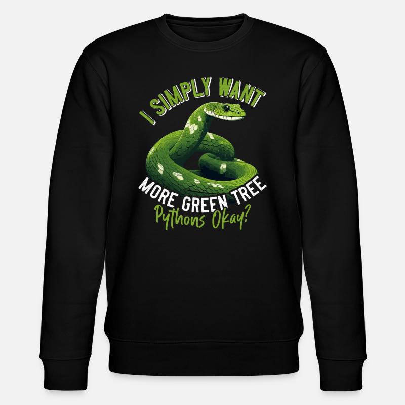 Python arborescent vert - Sweat bio CHANGER Stanley/Stella Unisexe - noir