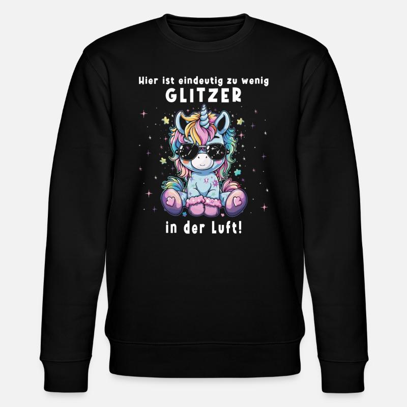 Süßes Einhorn, Bunte Einhörner - Stanley/Stella Unisex Bio-Sweatshirt CHANGER  - Schwarz