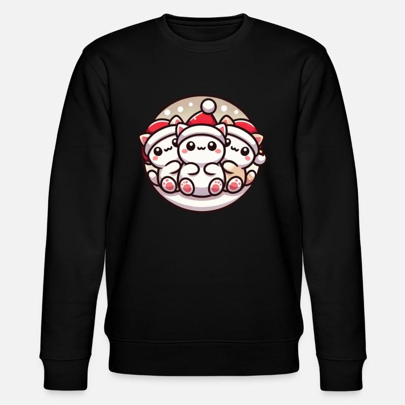 Chats mignons Noël Joie - Sweat bio CHANGER Stanley/Stella Unisexe - noir