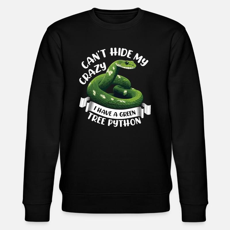 Green Tree Python - Stanley/Stella CHANGER Unisex Organic Sweatshirt - black