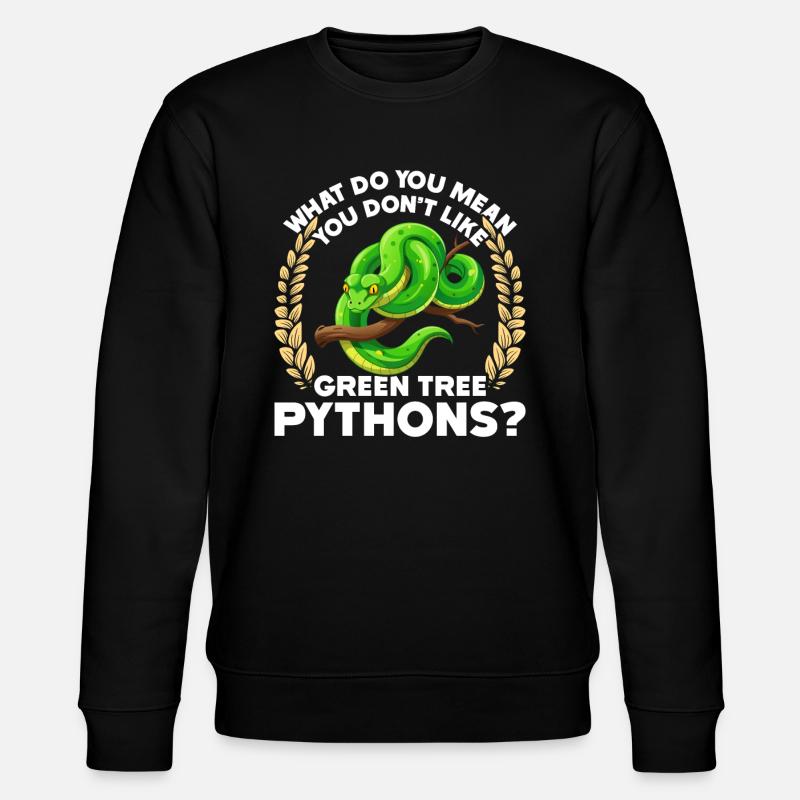 Green Tree Python - Stanley/Stella CHANGER Unisex Organic Sweatshirt - black