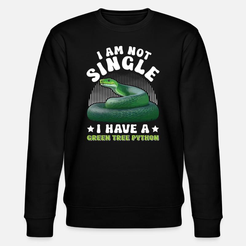 Green Tree Python - Stanley/Stella CHANGER Unisex Organic Sweatshirt - black